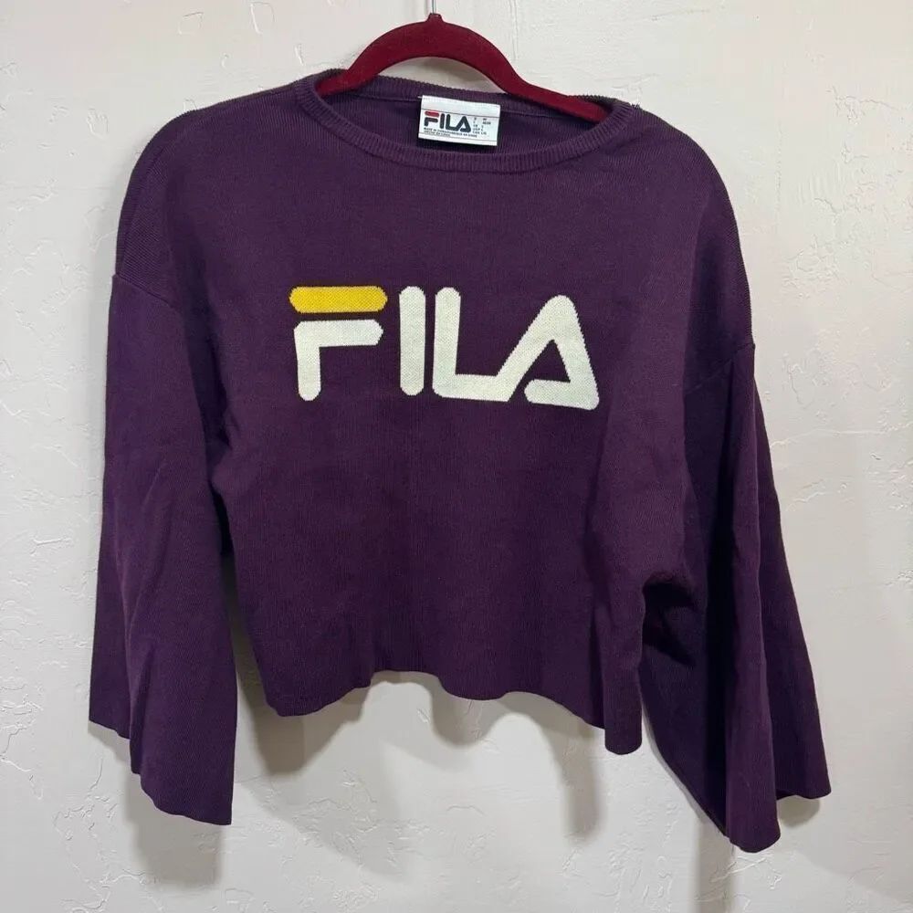 FILA Palmira Crop Sweater Burgundy Size Large